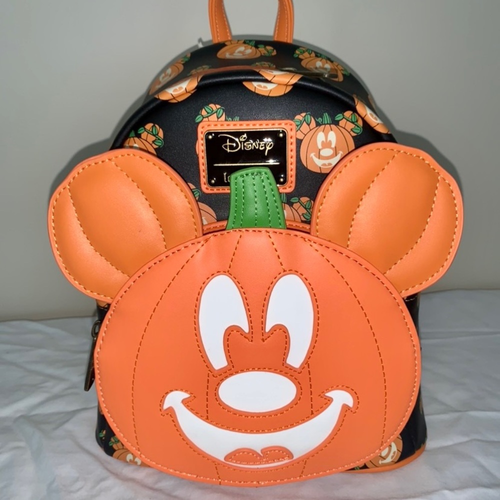 Loungefly Mini Backpack Disney Mickey Jack-o-lantern Pumpkin Glow in the Dark